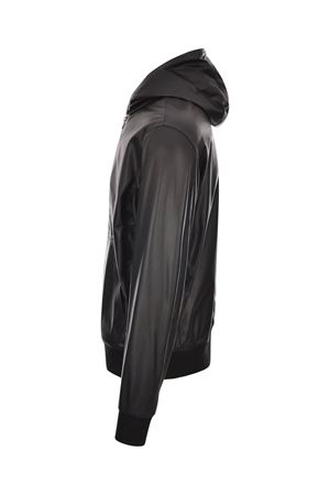 Black leather jacket with hood LOW BRAND | L1JSS256836D001